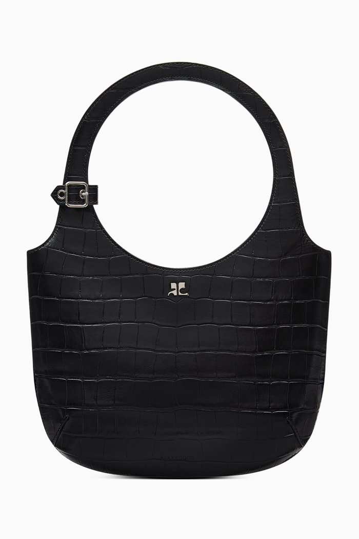 

Holy Croco Stamped Tote Bag in Leather, Burgundy