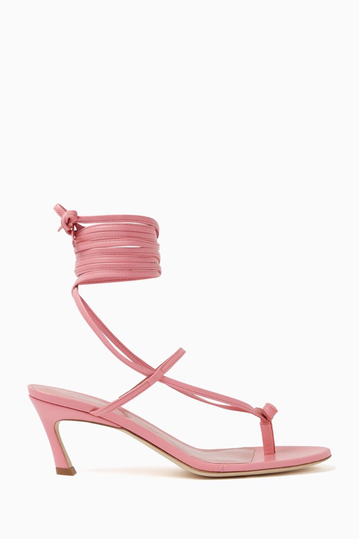 

Juliet 55 Thong Sandals in Leather, Pink