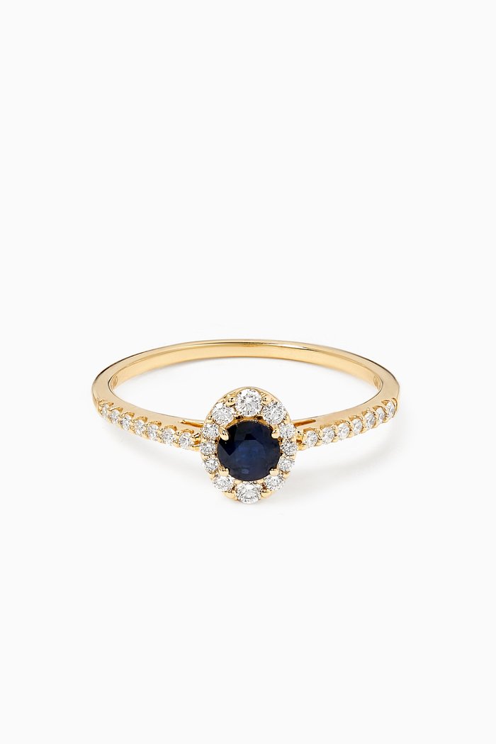 

Mini Diana Sapphire & Diamond Ring in 18kt Yellow Gold