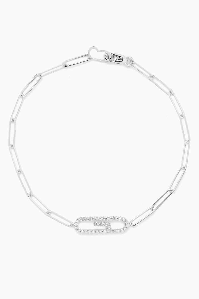 

Youth Paperclip Diamond Bracelet in 18kt White Gold