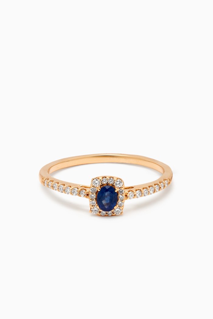 

Mini Diana Sapphire & Diamond Ring in 18kt Yellow Gold