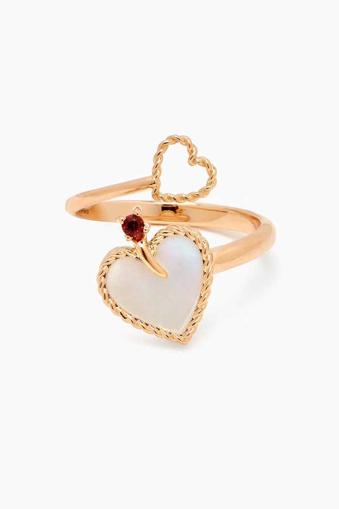 Farfasha Petali del Mare Red Garnet Ring in 18kt Rose Gold