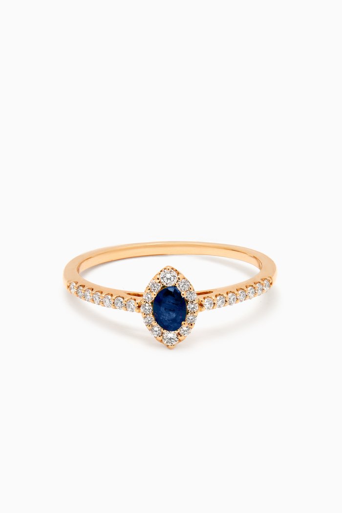 

Mini Diana Sapphire & Diamond Ring in 18kt Yellow Gold