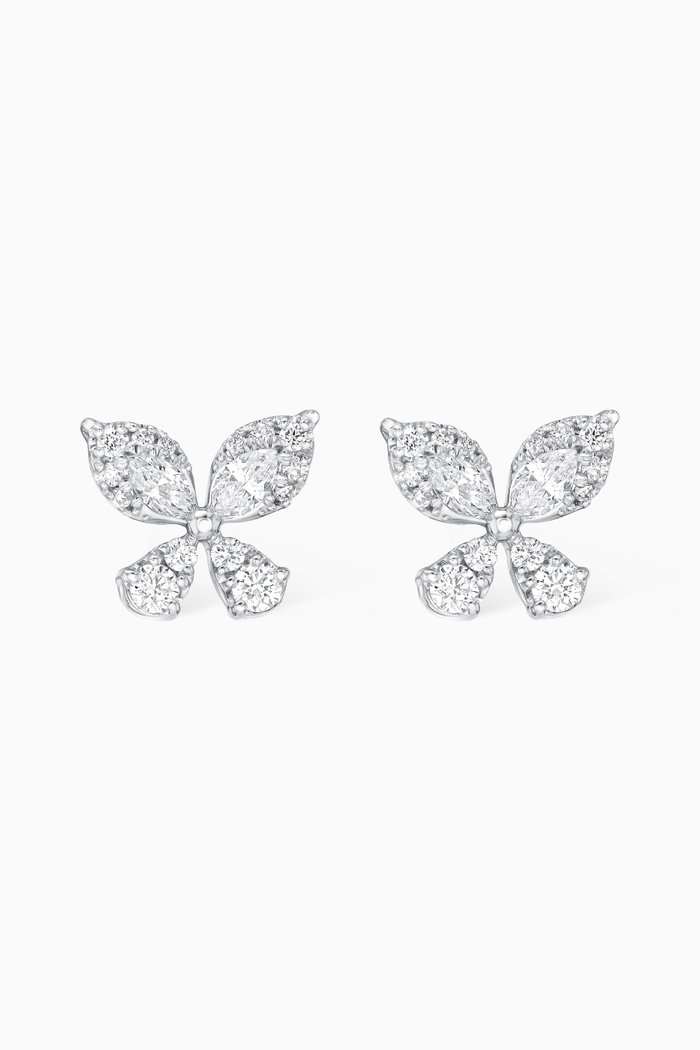 

Flora Diamond Stud Earrings in 18kt White Gold