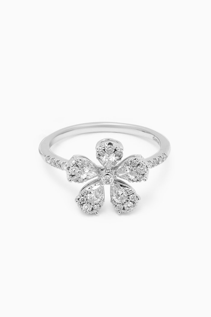 

Flora Diamond Ring in 18kt White Gold