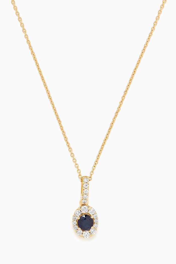 

Mini Diana Sapphire & Diamond Necklace in 18kt Yellow Gold