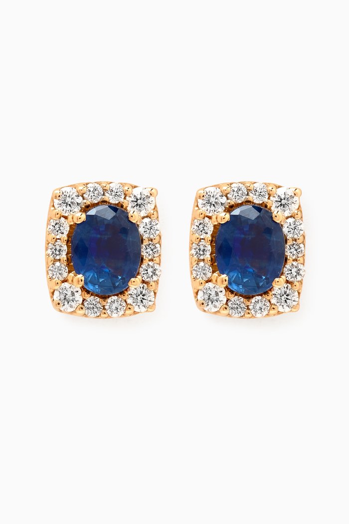 

Mini Diana Sapphire & Diamond Stud Earrings in 18kt Yellow Gold