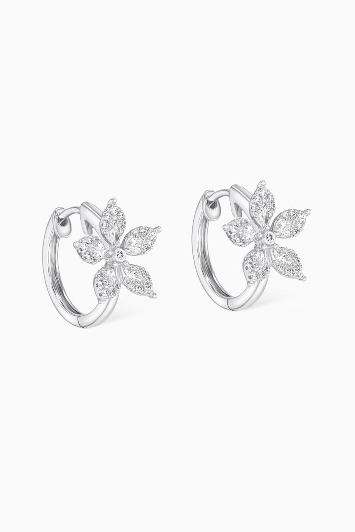 

Flora Diamond Stud Earrings in 18kt White Gold