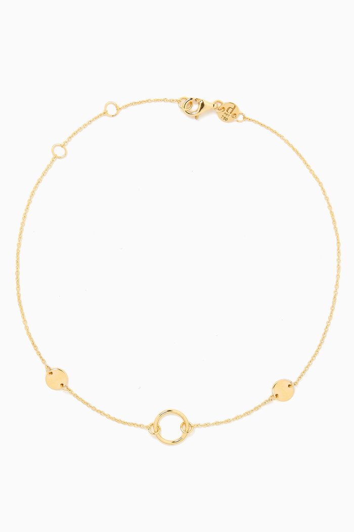 

Galeria Disc Dangle Anklet in 18kt Gold, Yellow