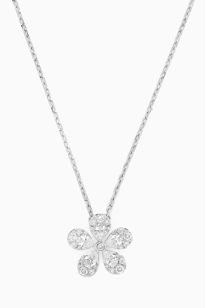 

Flora Diamond Chain Necklace in 18kt White Gold