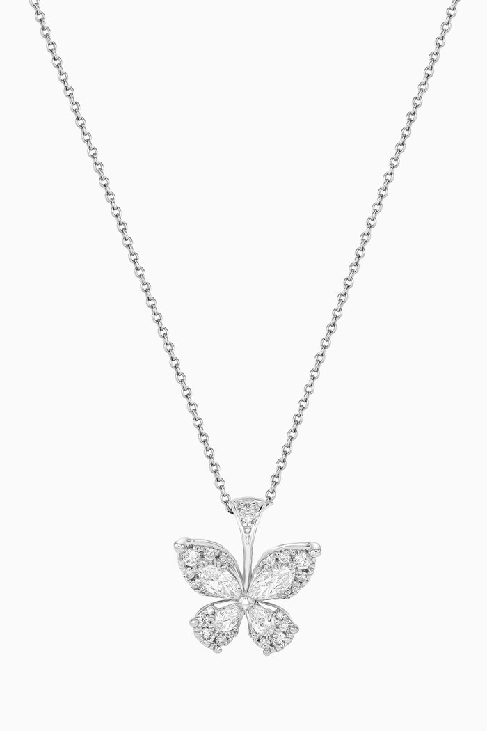 

Flora Diamond Chain Necklace in 18kt White Gold