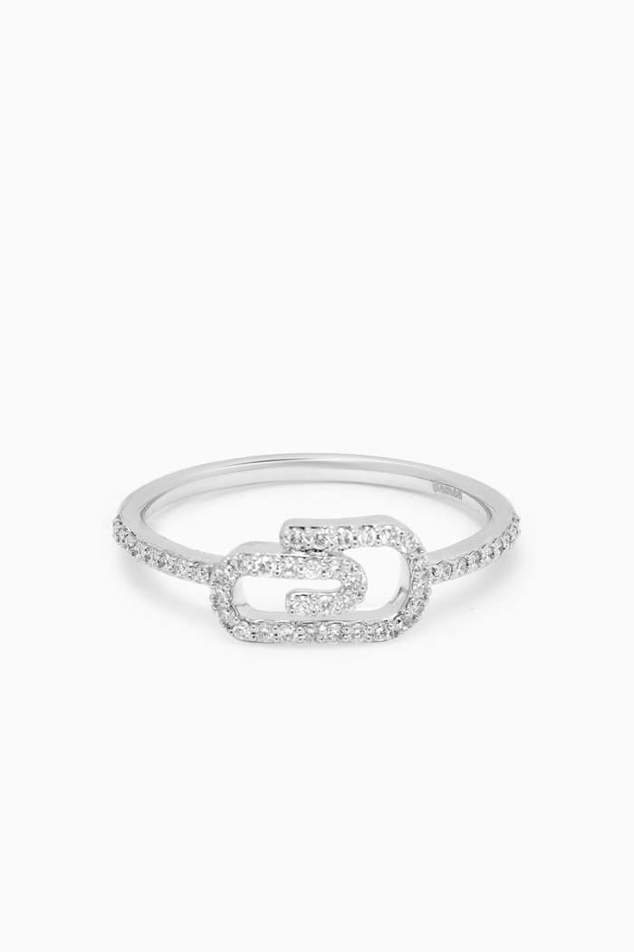 

Youth Paperclip Diamond Ring in 18kt White Gold