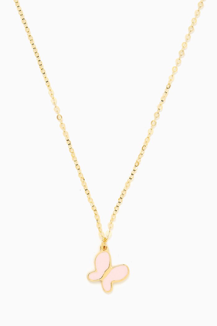 

Ara Butterfly Necklace in 18kt Gold, Pink