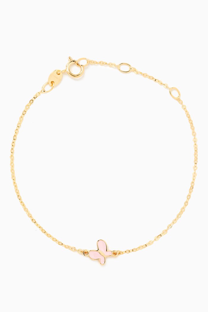 Ara Butterfly Bracelet in 18kt Gold, Pink