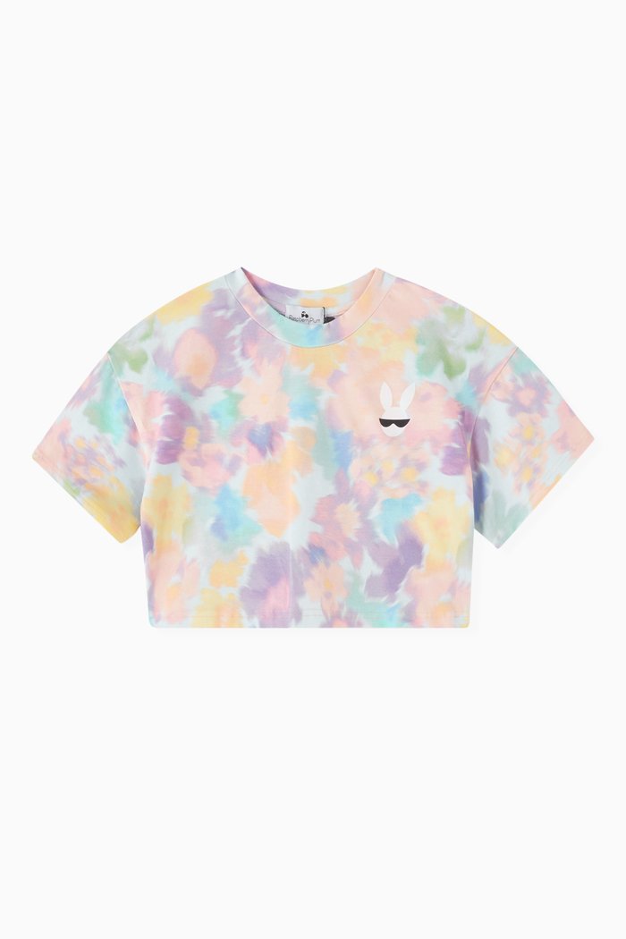 

Printed Selma T-shirt in Cotton Blend, Pink