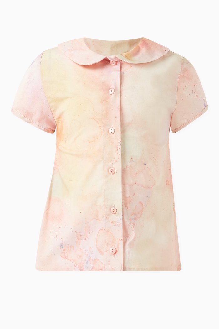 

Joss Printed Blouse in Cotton, Pink