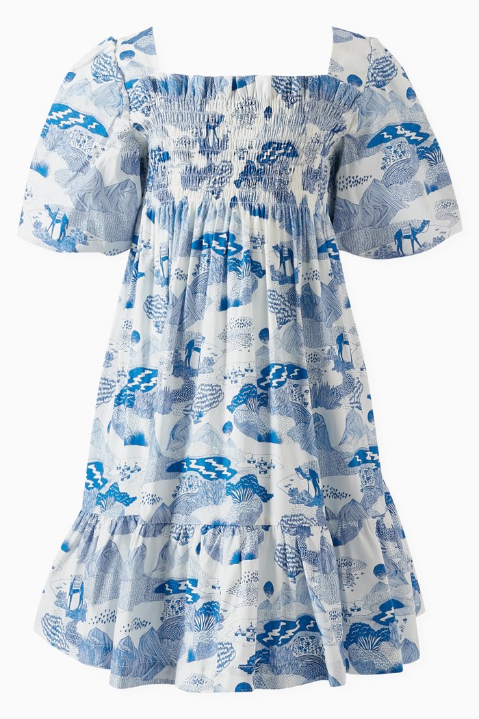 

Evryl Dress in Cotton, Blue