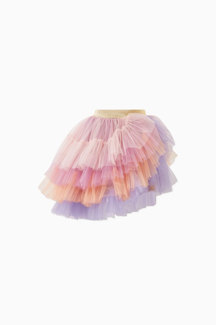

Asymmetric Skirt in Tulle, Pink