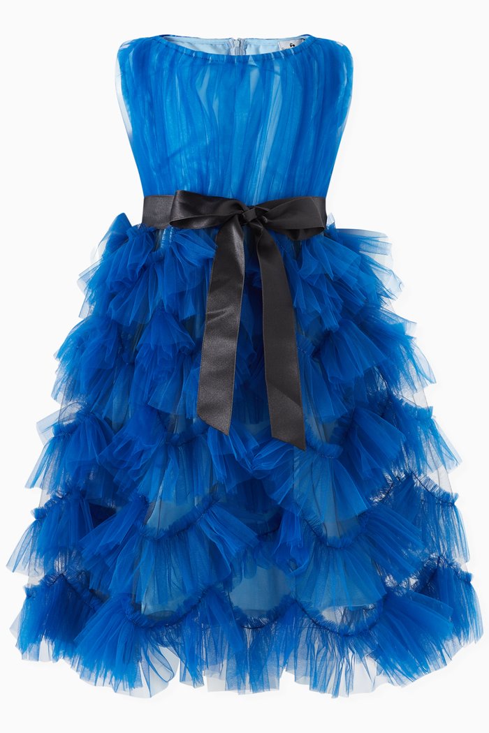 

Nena Tulle-skirt Midi Dress, Blue