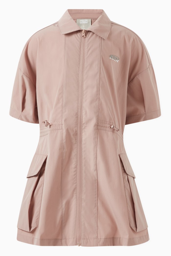 

Zip-up Utility Dress in Nylon, Brown