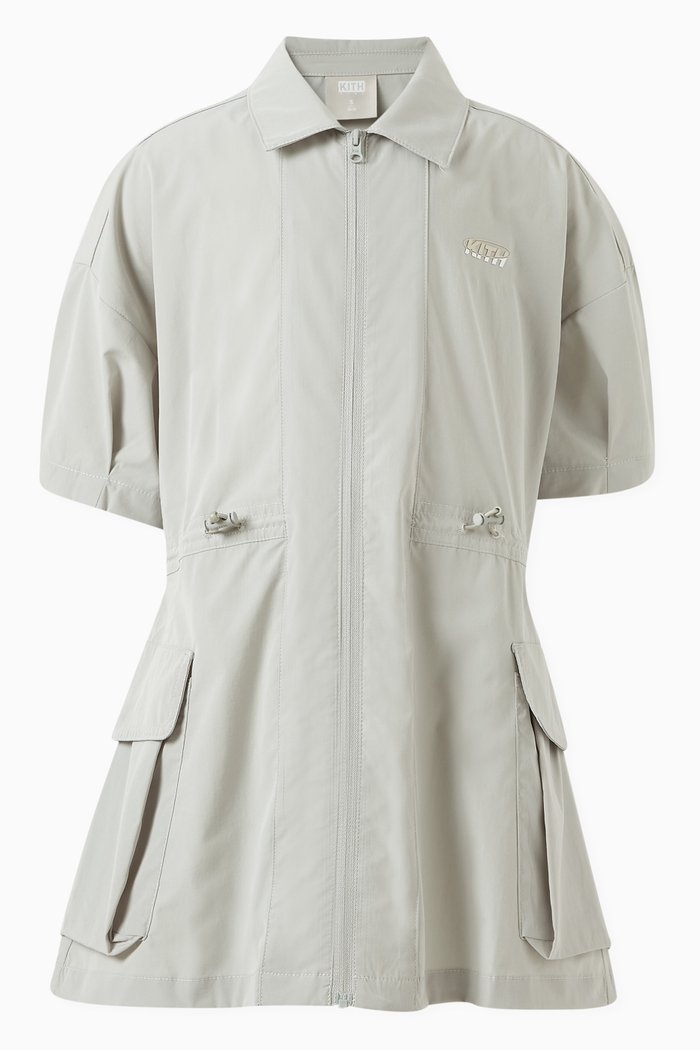 

Zip-up Utility Dress in Nylon, Grey