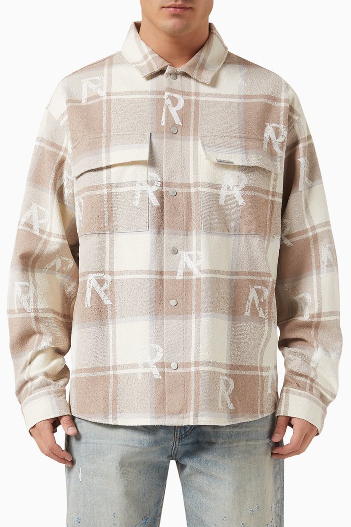 

All-over Initial Shirt in Flannel, Neutral