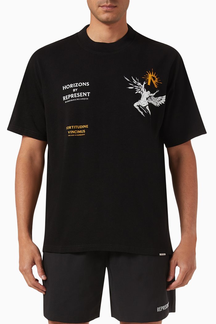 

Icarus T-shirt in Cotton, Black