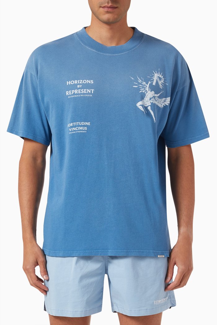 Icarus T-shirt in Cotton, Blue