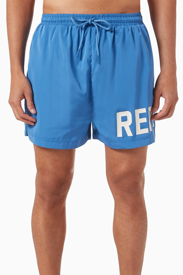 

Drawstring Logo Swim Shorts, Blue