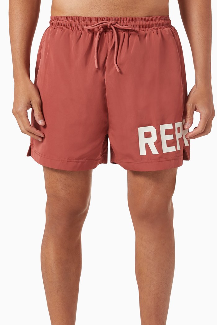

Drawstring Logo Swim Shorts, Red
