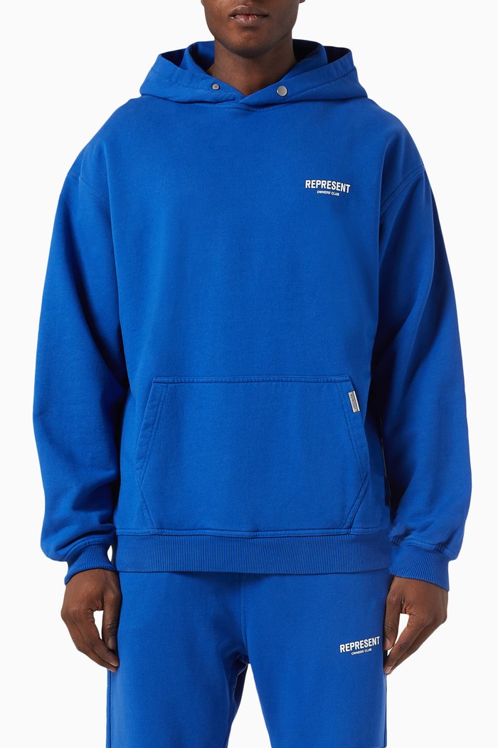 

Owners Club Logo Hoodie in Loopback Jersey, Blue