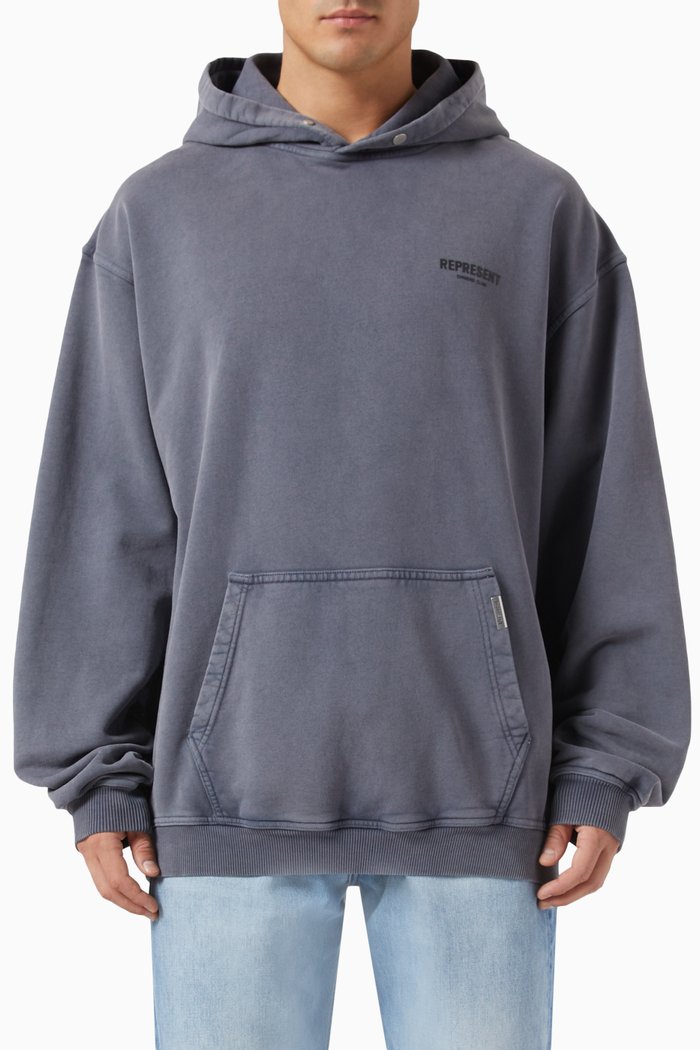

Owners Club Logo Hoodie in Loopback Jersey, Purple