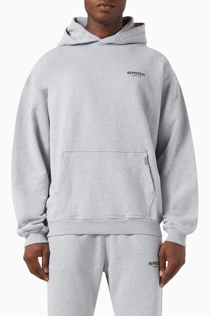 

Owners Club Logo Hoodie in Loopback Jersey, Grey