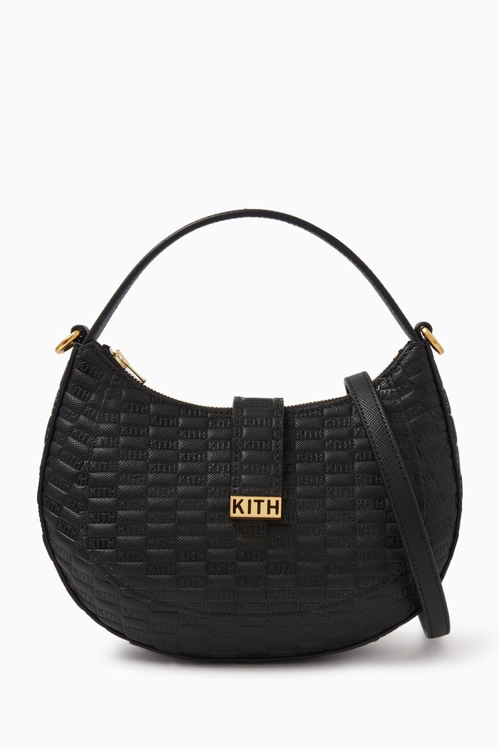 Mini Monogram Saddle Bag in Saffiano Leather, Black
