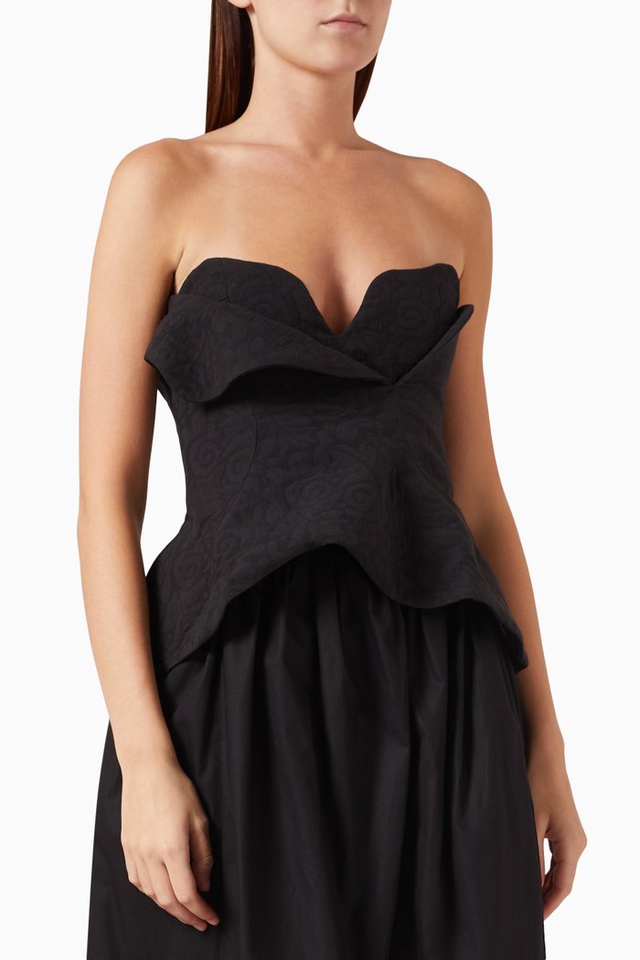 

Angela Boned Top in Organic Cotton, Black
