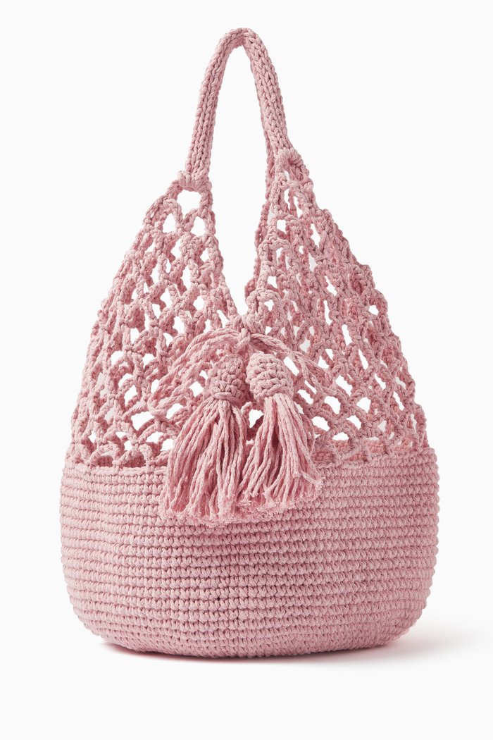 

Medium Funky Net Bag in Crochet, Pink