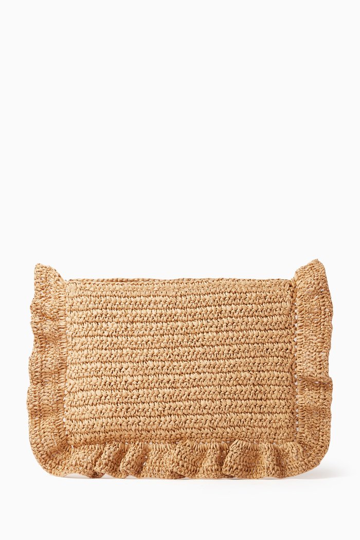 

Seashell Clutch Bag in Raffia, Neutral