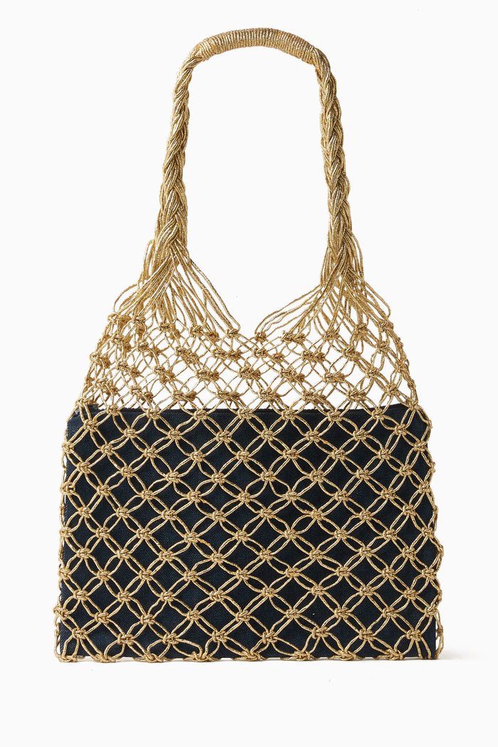

Macramé Tote Bag, Gold