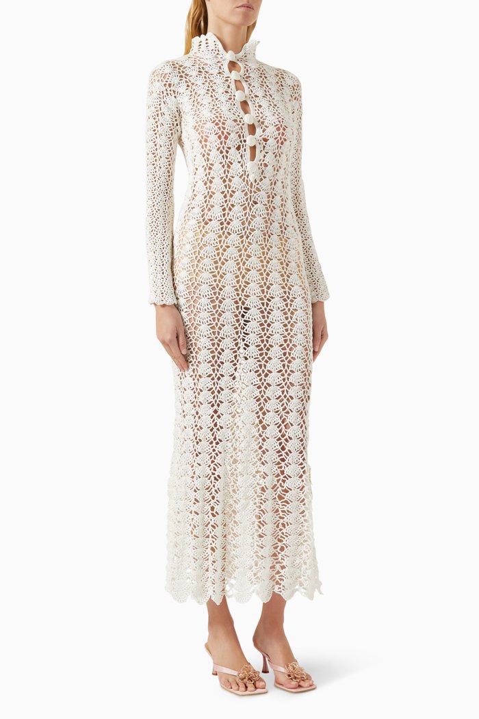 

The Irene Dress in Cotton Crochet, White