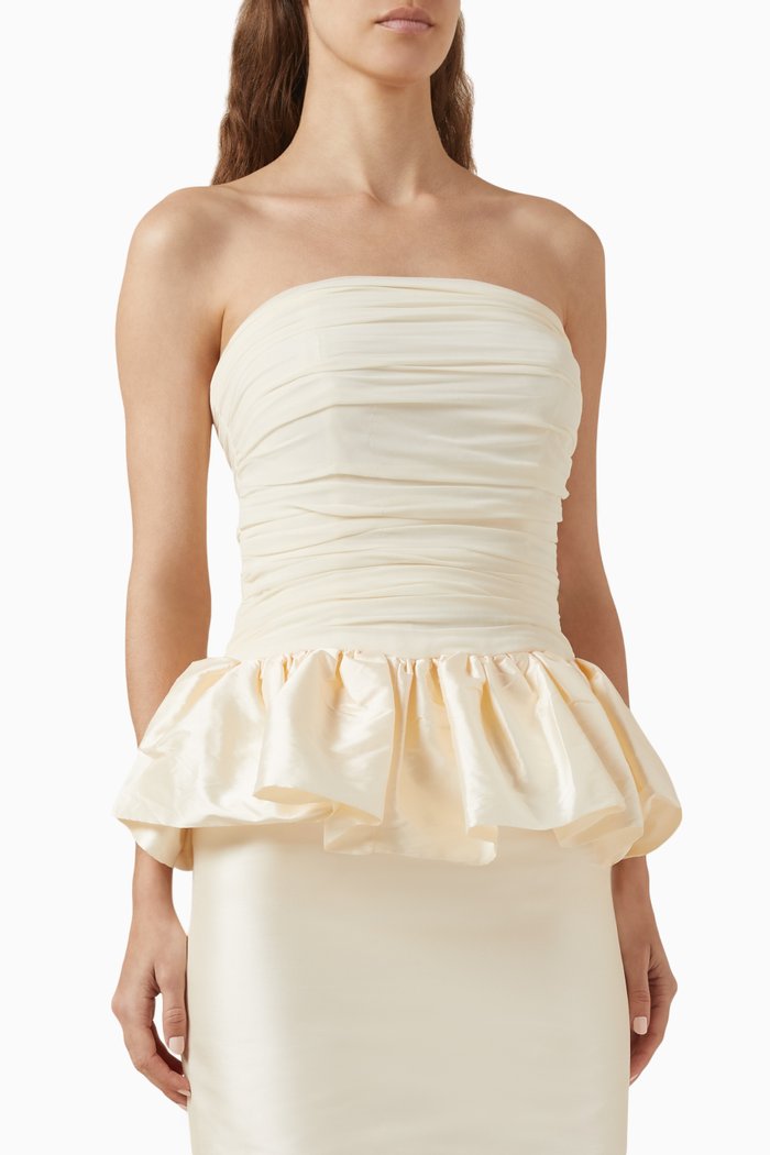 

Tulipe Textured Top in Satin, Neutral