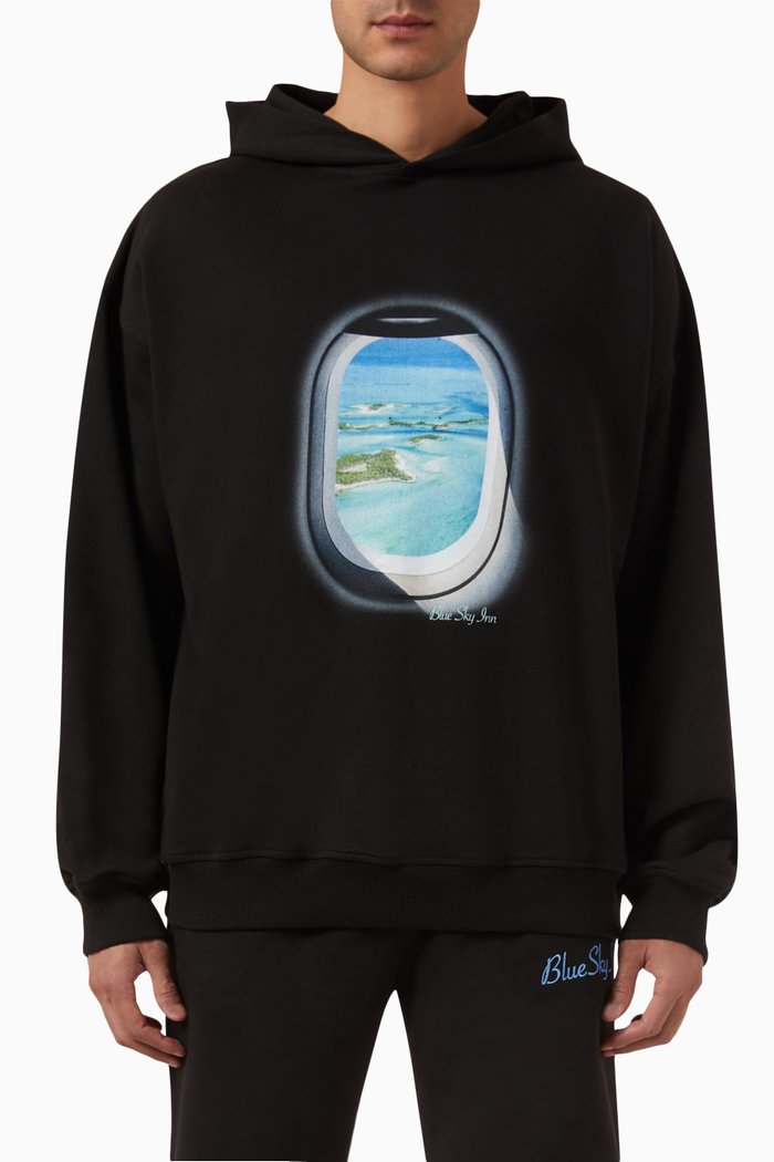 

Jet Window Hoodie in Organic Cotton, Black