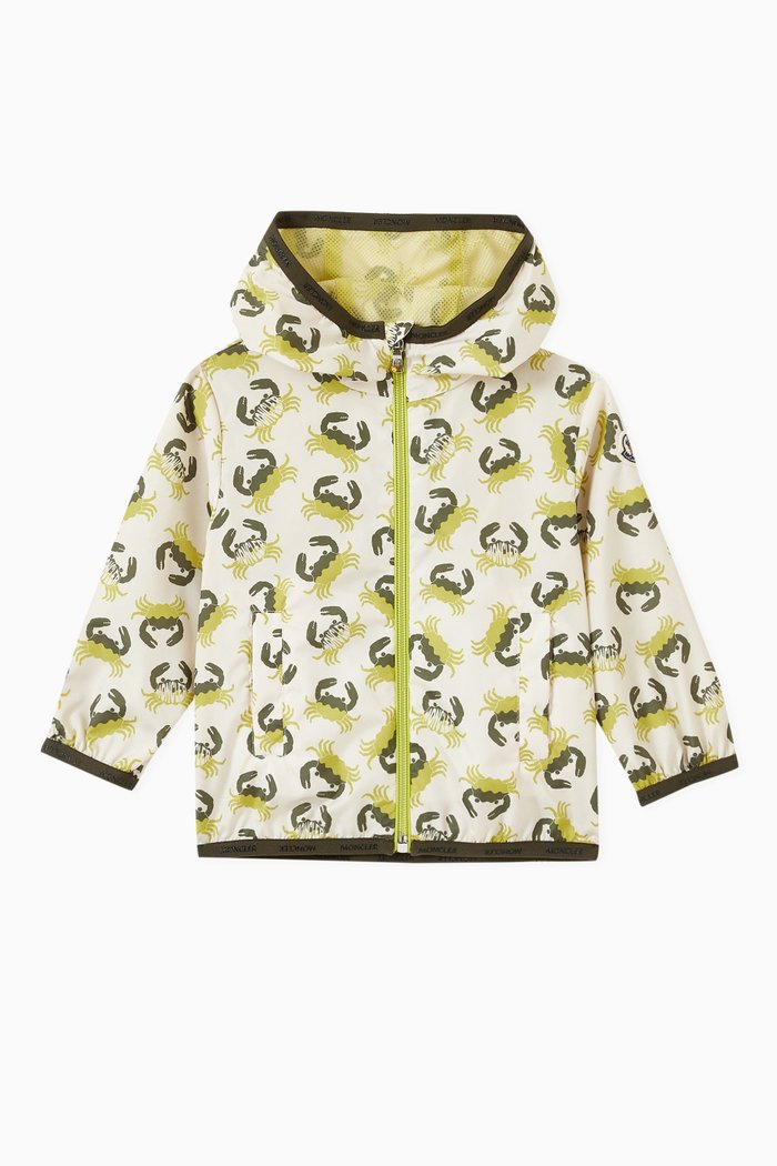 

Printed Hooded Jacket in Nylon, Green