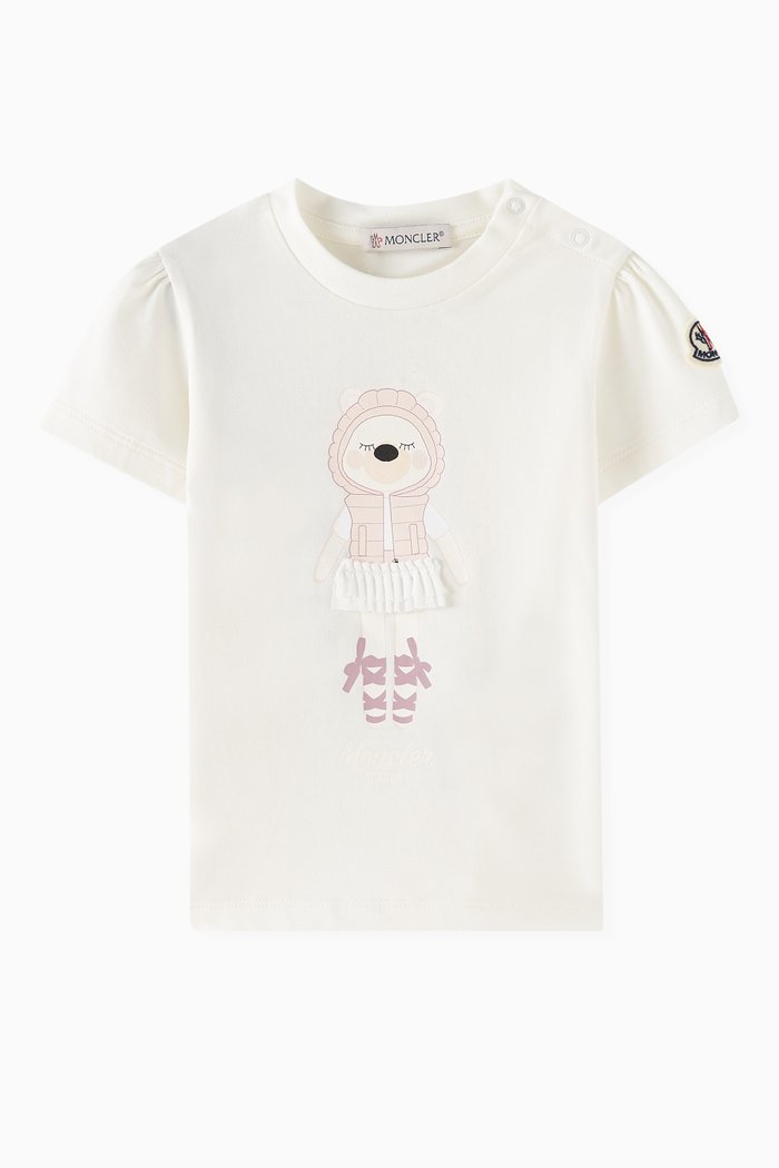 

Teddy Bear Motif T-shirt in Cotton Jersey, White