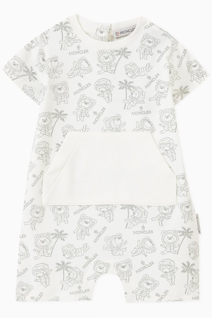 

Printed Romper in Cotton, Silver
