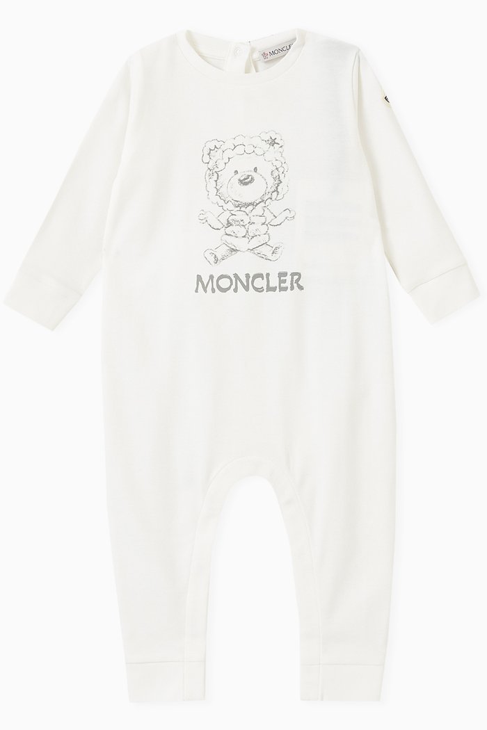 

Bear-print Romper, Silver