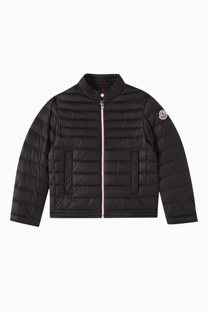 

Down Biker Jacket in Nylon, Black