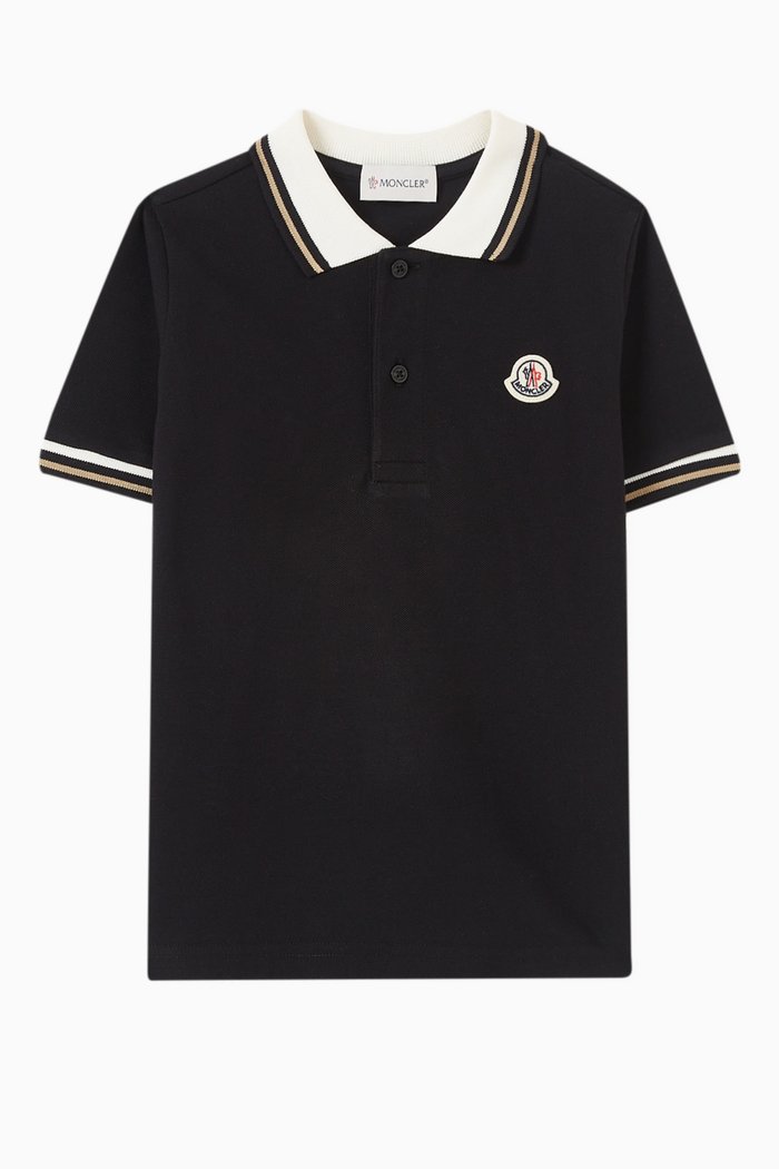 

Polo Shirt in Stretch Cotton, Black