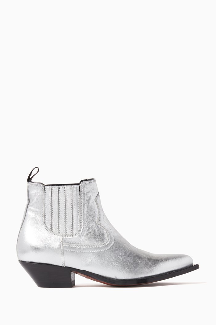

Hidalgo Cowboy 35 Boots in Calf Leather, Silver