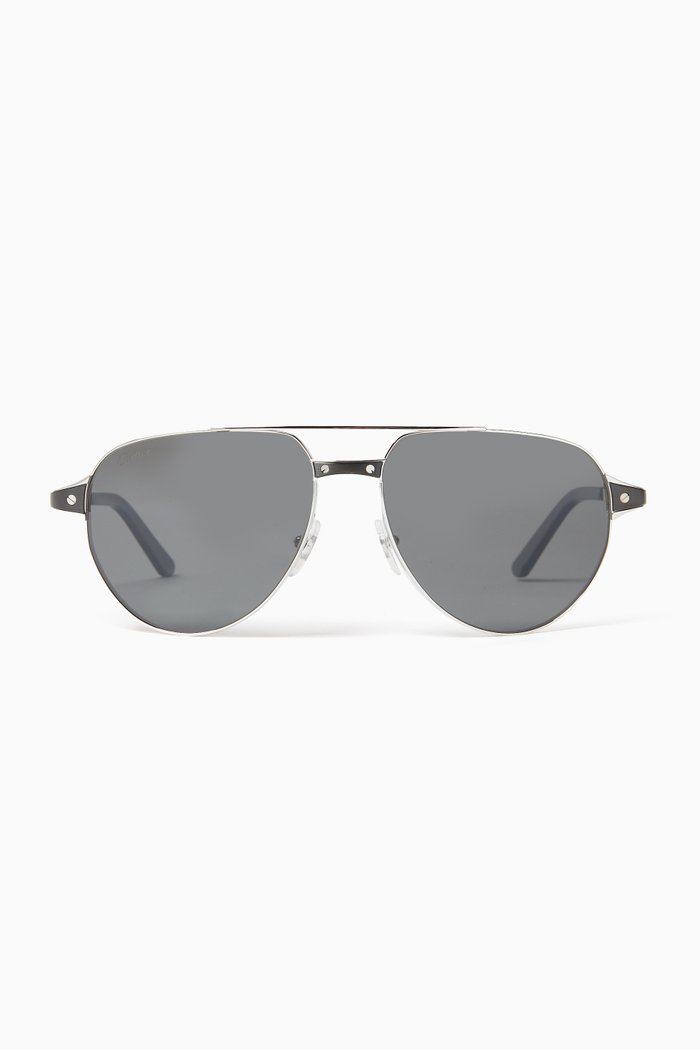 

Aviator Sunglasses in Metal, Grey
