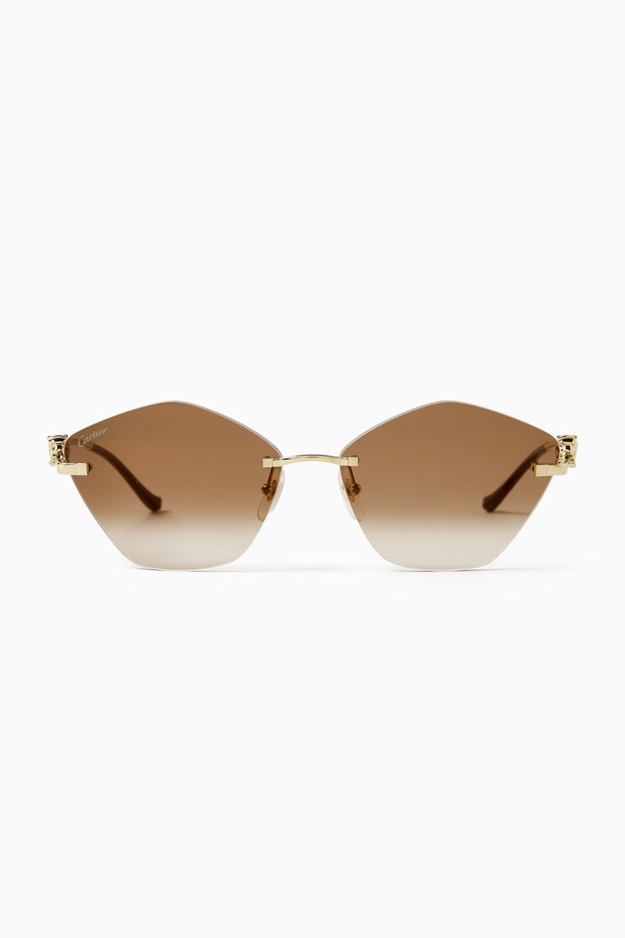 

Hexagonal Sunglasses in Metal, Brown